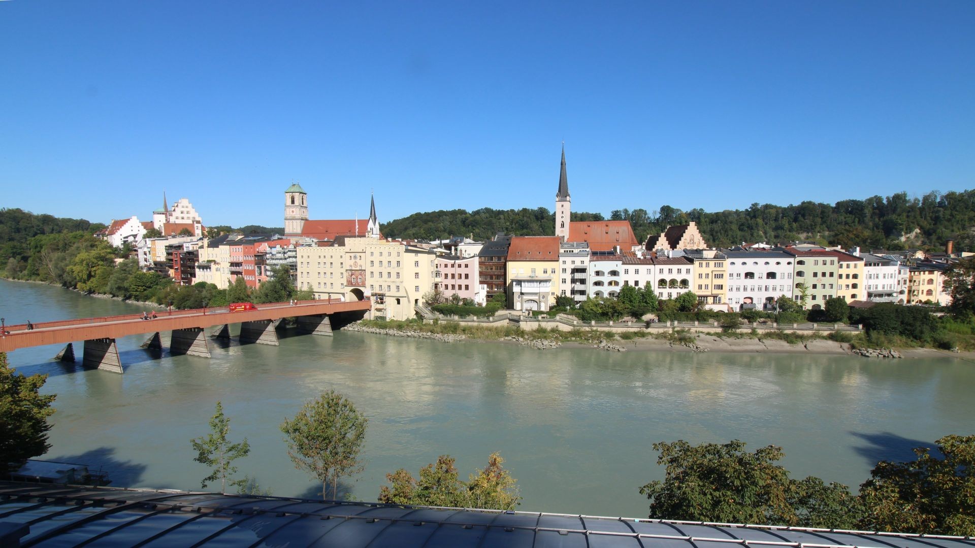 Archiv Foto Webcam Rote Brücke und Brucktor Wasserburg am Inn