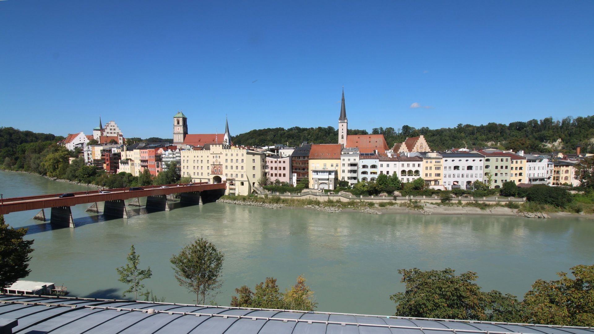 Archiv Foto Webcam Rote Brücke und Brucktor Wasserburg am Inn