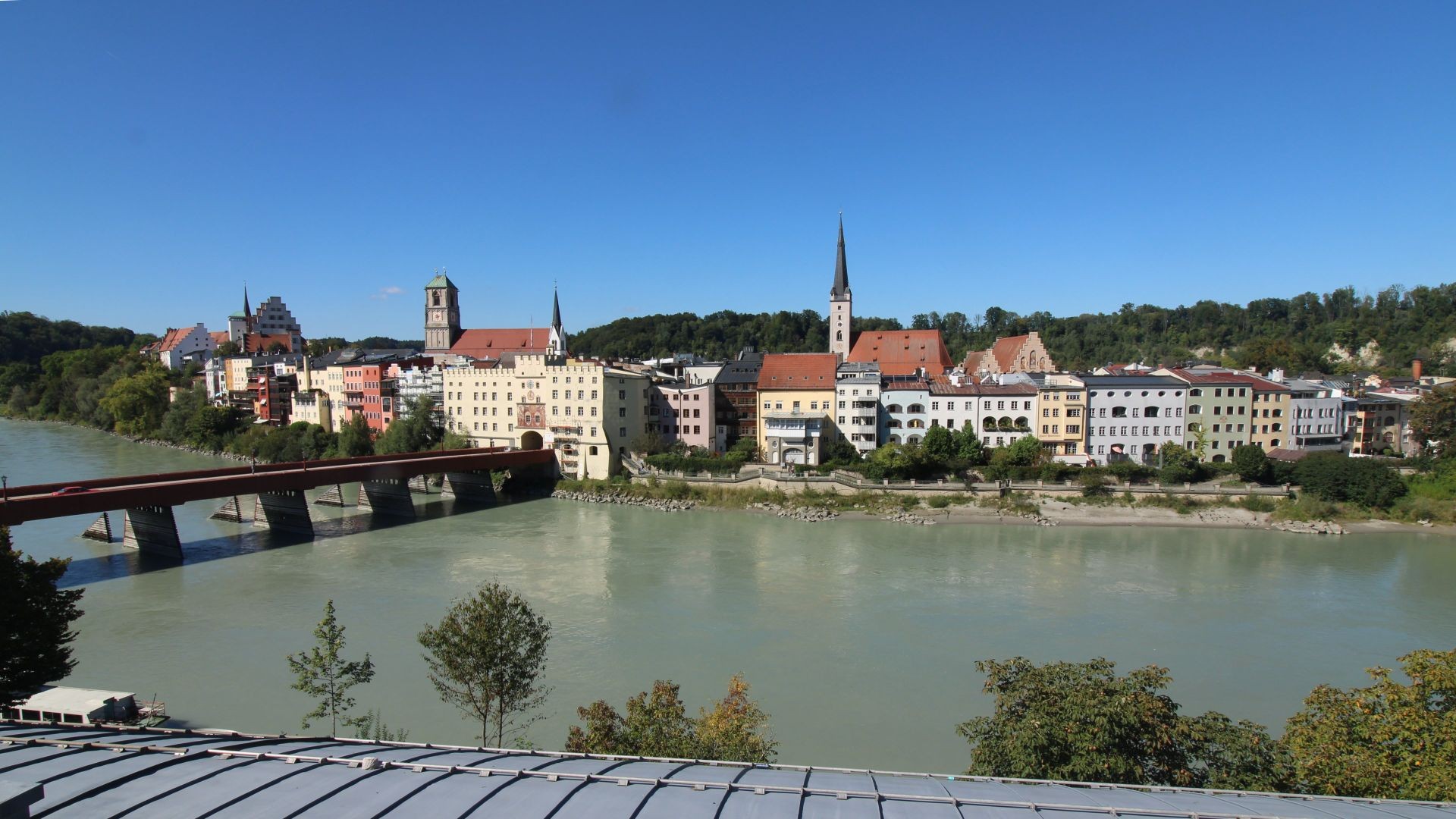 Archiv Foto Webcam Rote Brücke und Brucktor Wasserburg am Inn