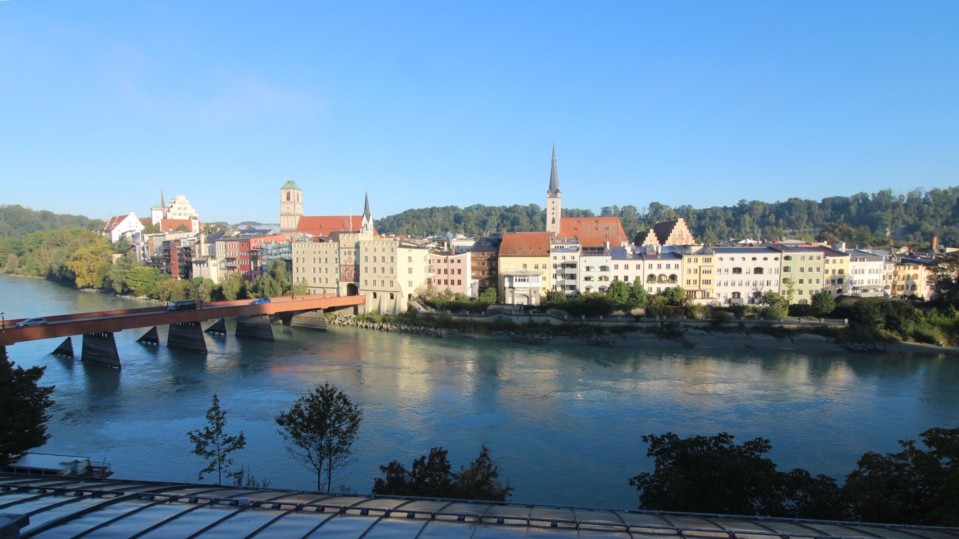 Archiv Foto Webcam Rote Brücke und Brucktor Wasserburg am Inn