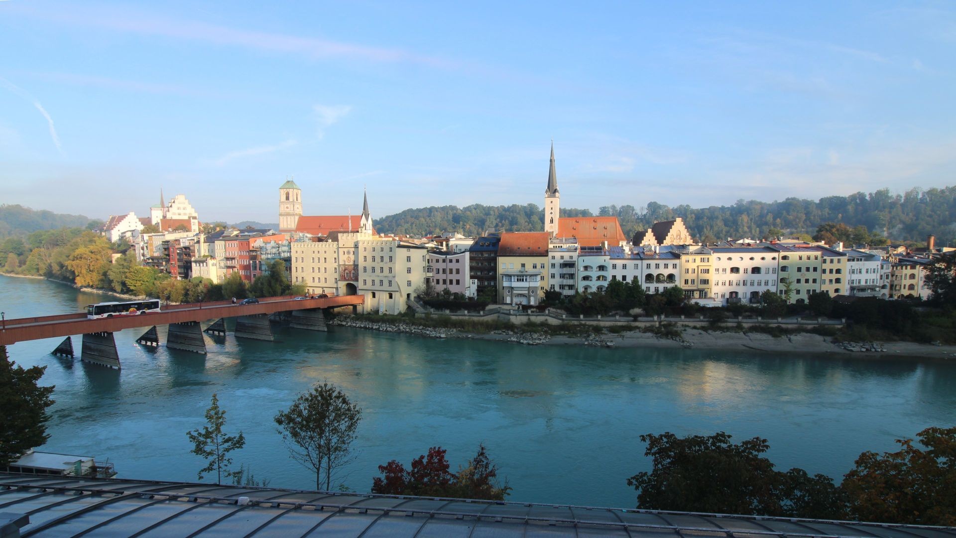 Archiv Foto Webcam Rote Brücke und Brucktor Wasserburg am Inn