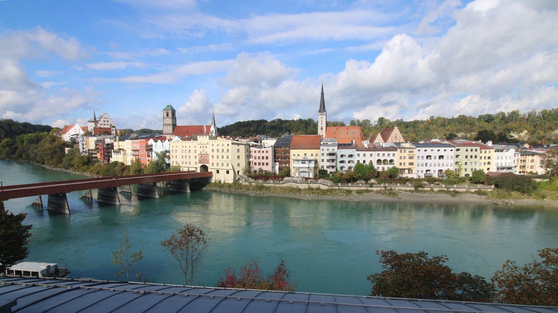 Archiv Foto Webcam Rote Brücke und Brucktor Wasserburg am Inn
