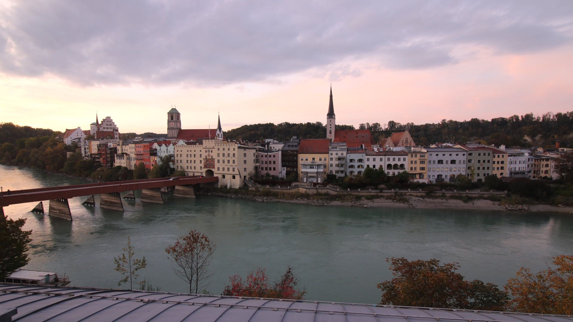 Archiv Foto Webcam Rote Brücke und Brucktor Wasserburg am Inn