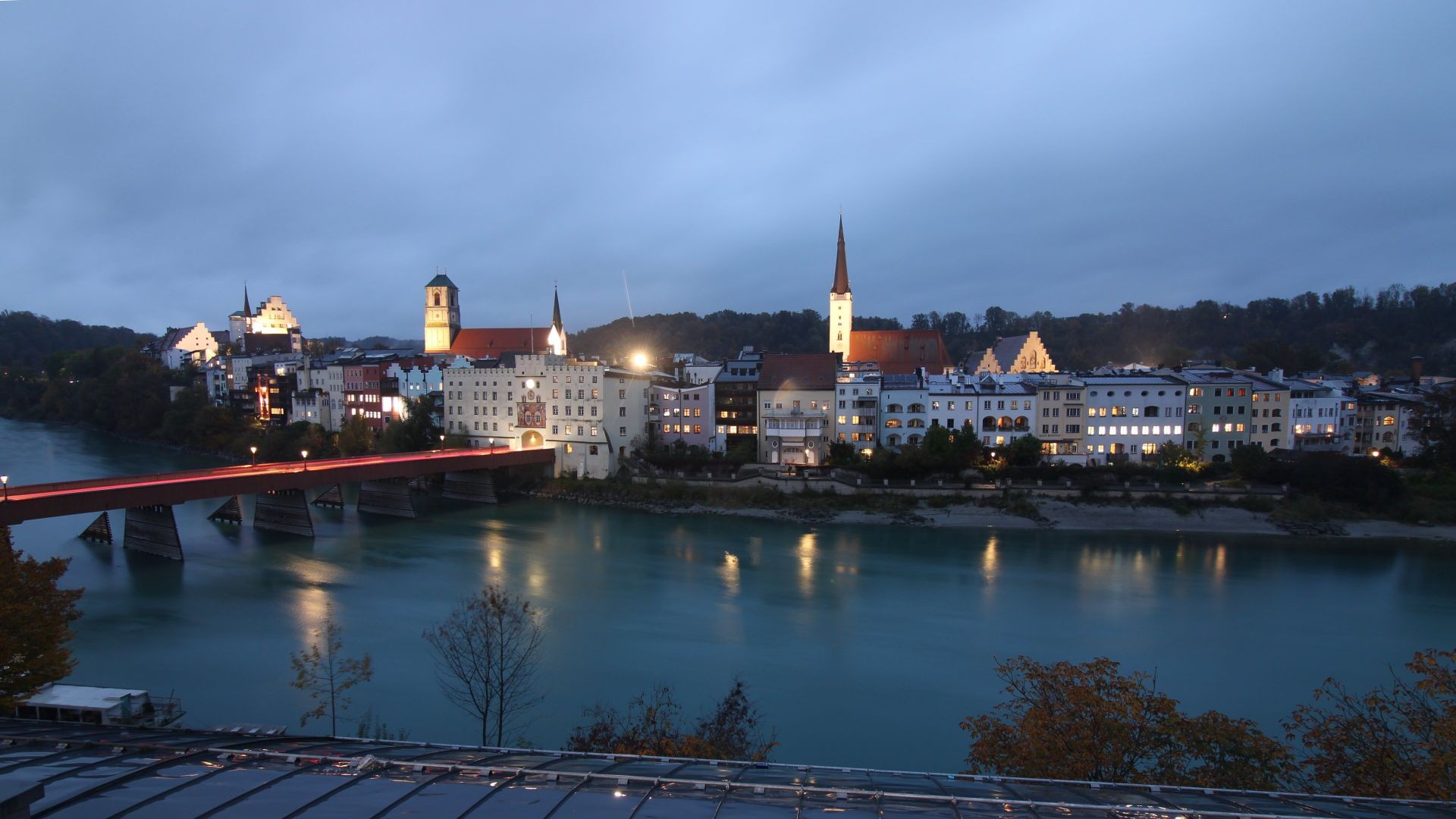 Archiv Foto Webcam Rote Brücke und Brucktor Wasserburg am Inn