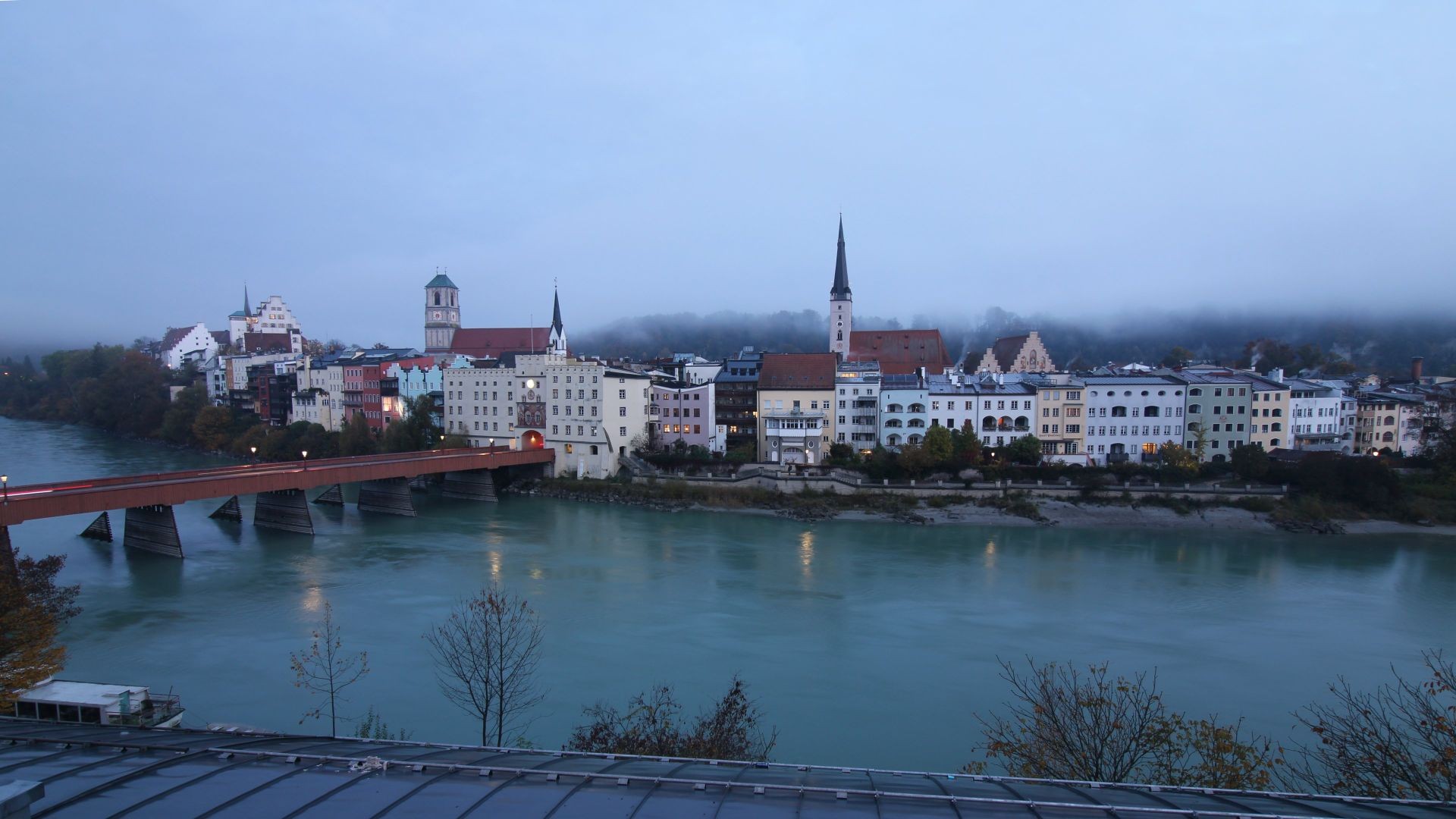 Archiv Foto Webcam Rote Brücke und Brucktor Wasserburg am Inn