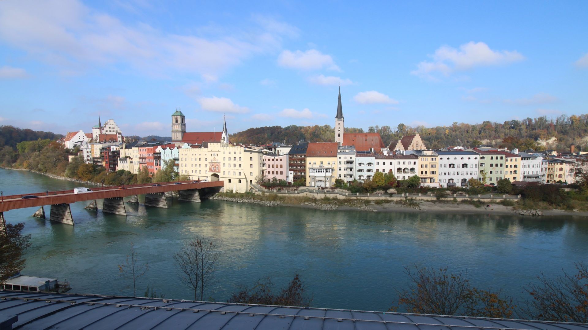 Archiv Foto Webcam Rote Brücke und Brucktor Wasserburg am Inn