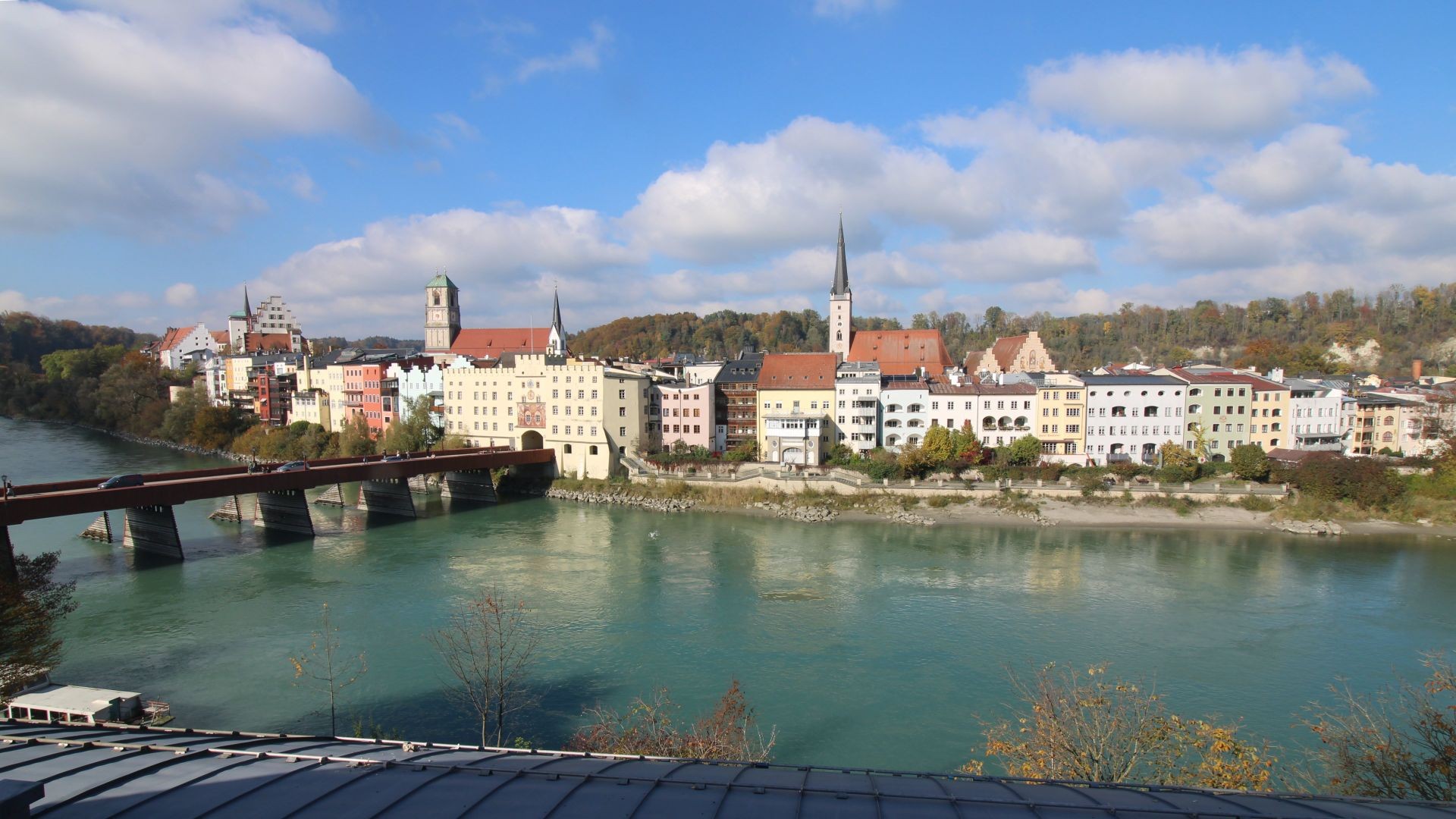 Archiv Foto Webcam Rote Brücke und Brucktor Wasserburg am Inn