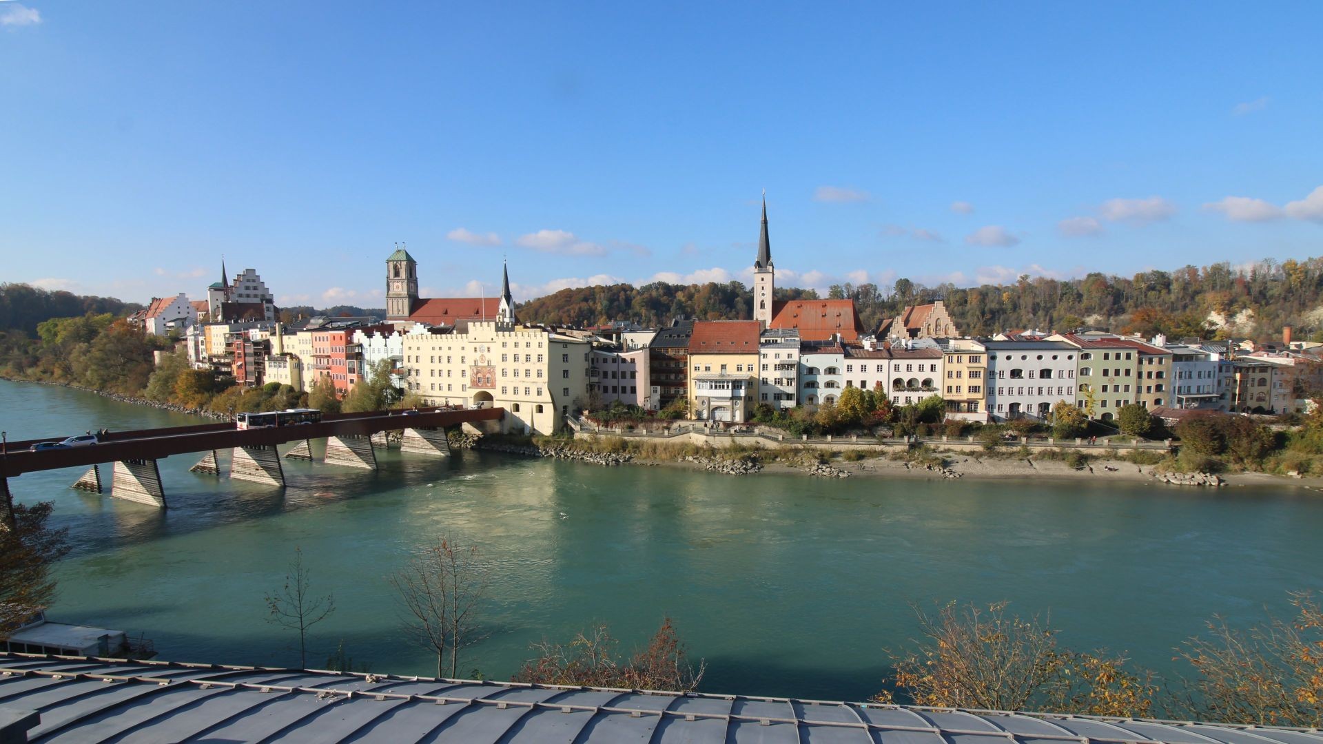 Archiv Foto Webcam Rote Brücke und Brucktor Wasserburg am Inn