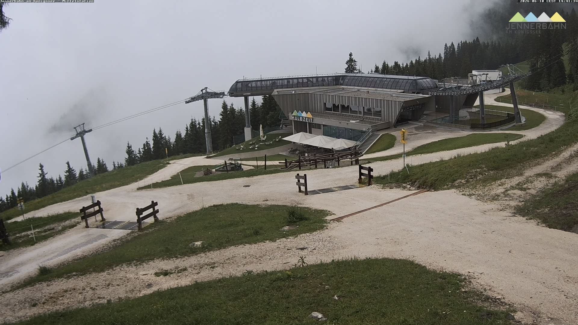 Archived image Webcam Lake Königssee: Jenner Mountain Mid Station
