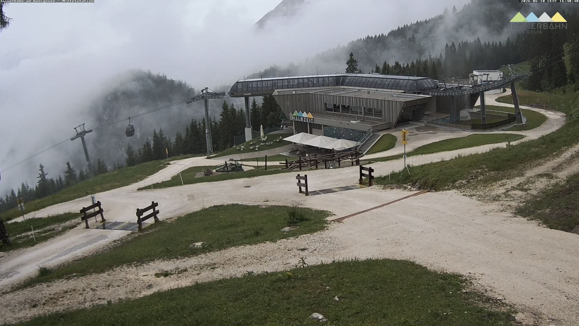 Archived image Webcam Lake Königssee: Jenner Mountain Mid Station