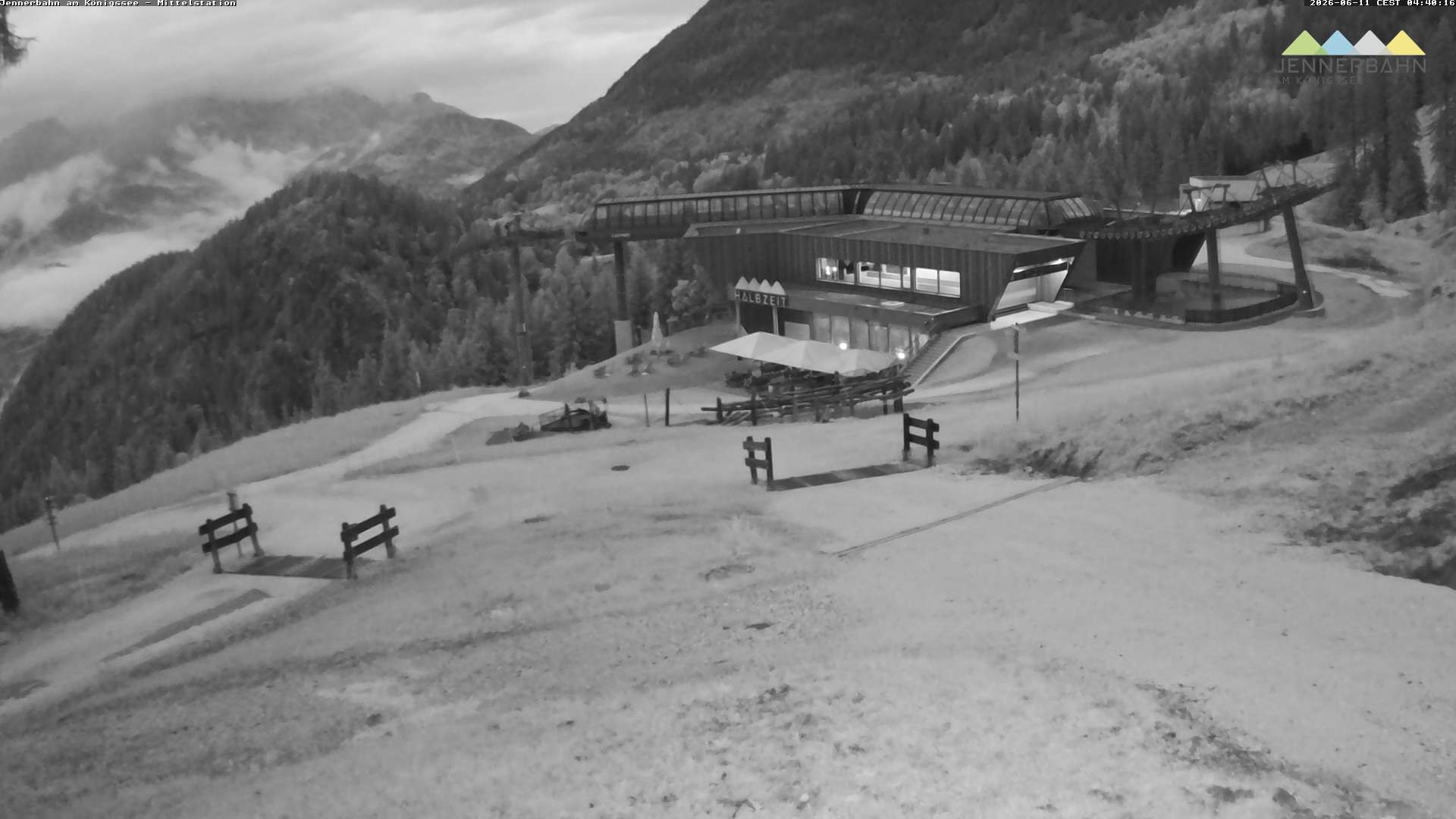 Archived image Webcam Lake Königssee: Jenner Mountain Mid Station