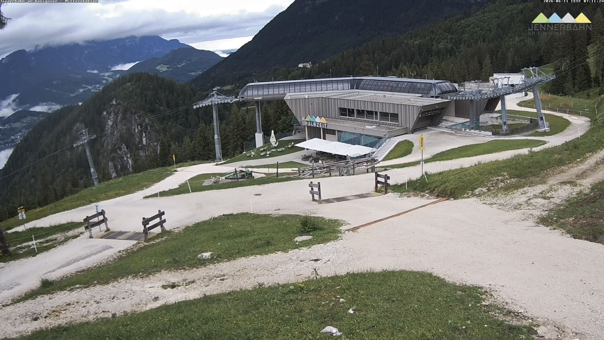 Archived image Webcam Lake Königssee: Jenner Mountain Mid Station