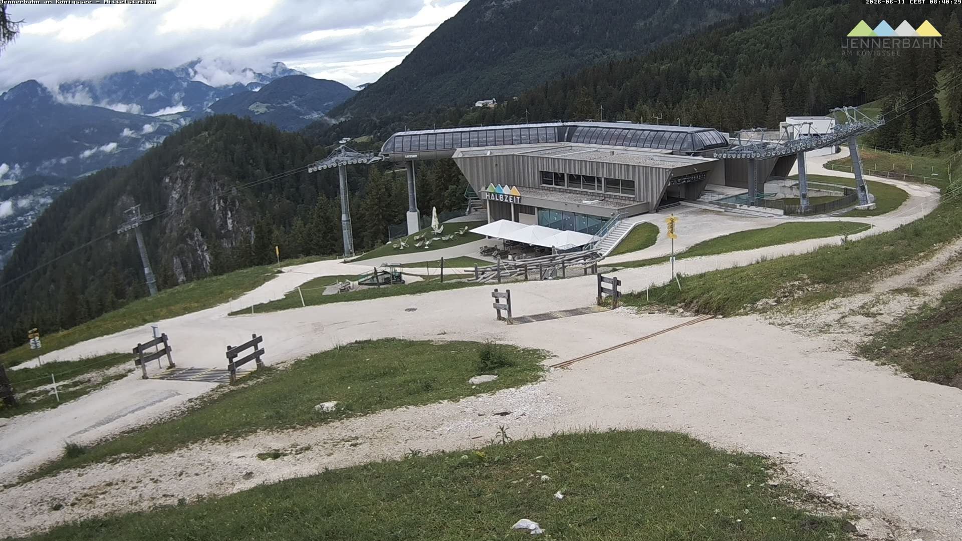 Archived image Webcam Lake Königssee: Jenner Mountain Mid Station