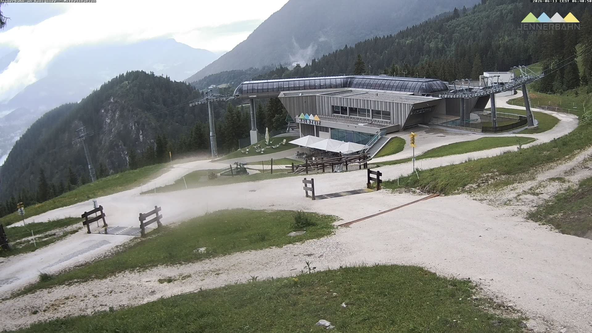 Archived image Webcam Lake Königssee: Jenner Mountain Mid Station