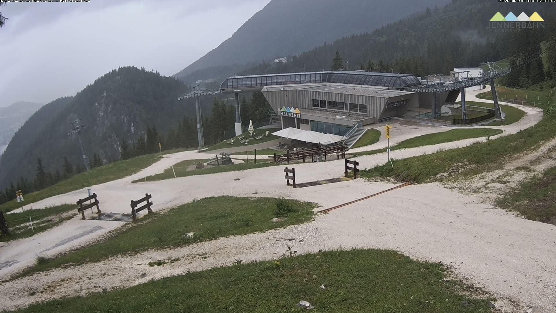 Archived image Webcam Lake Königssee: Jenner Mountain Mid Station