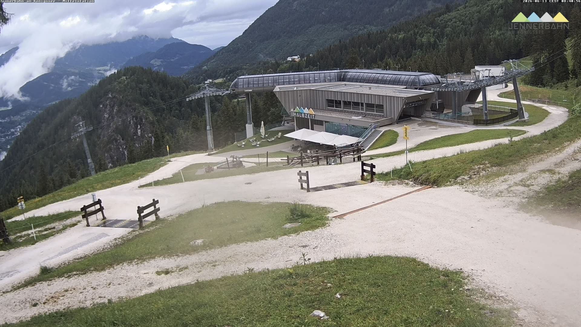 Archived image Webcam Lake Königssee: Jenner Mountain Mid Station