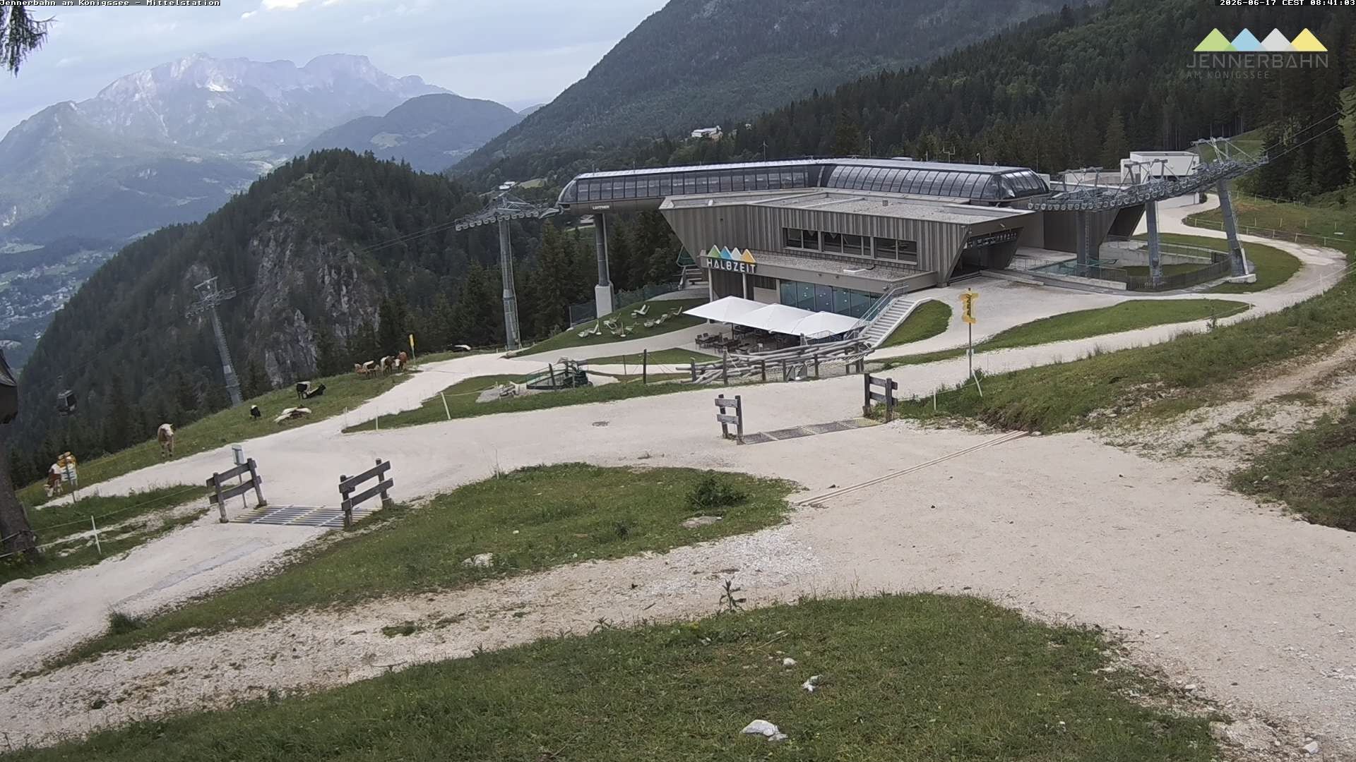 Archiv Foto Webcam Königssee: Jennerbahn Mittelstation