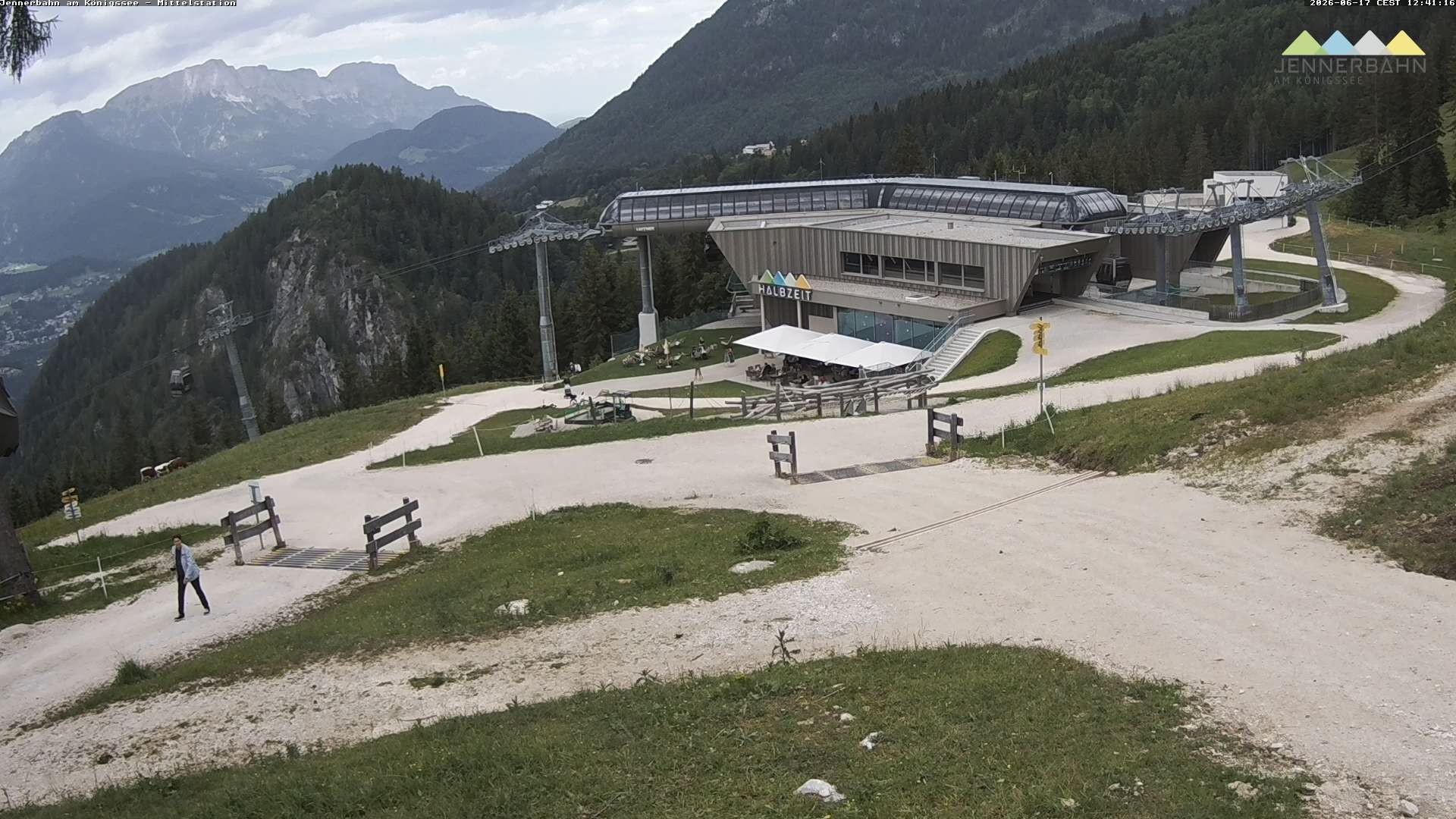 Archived image Webcam Lake Königssee: Jenner Mountain Mid Station
