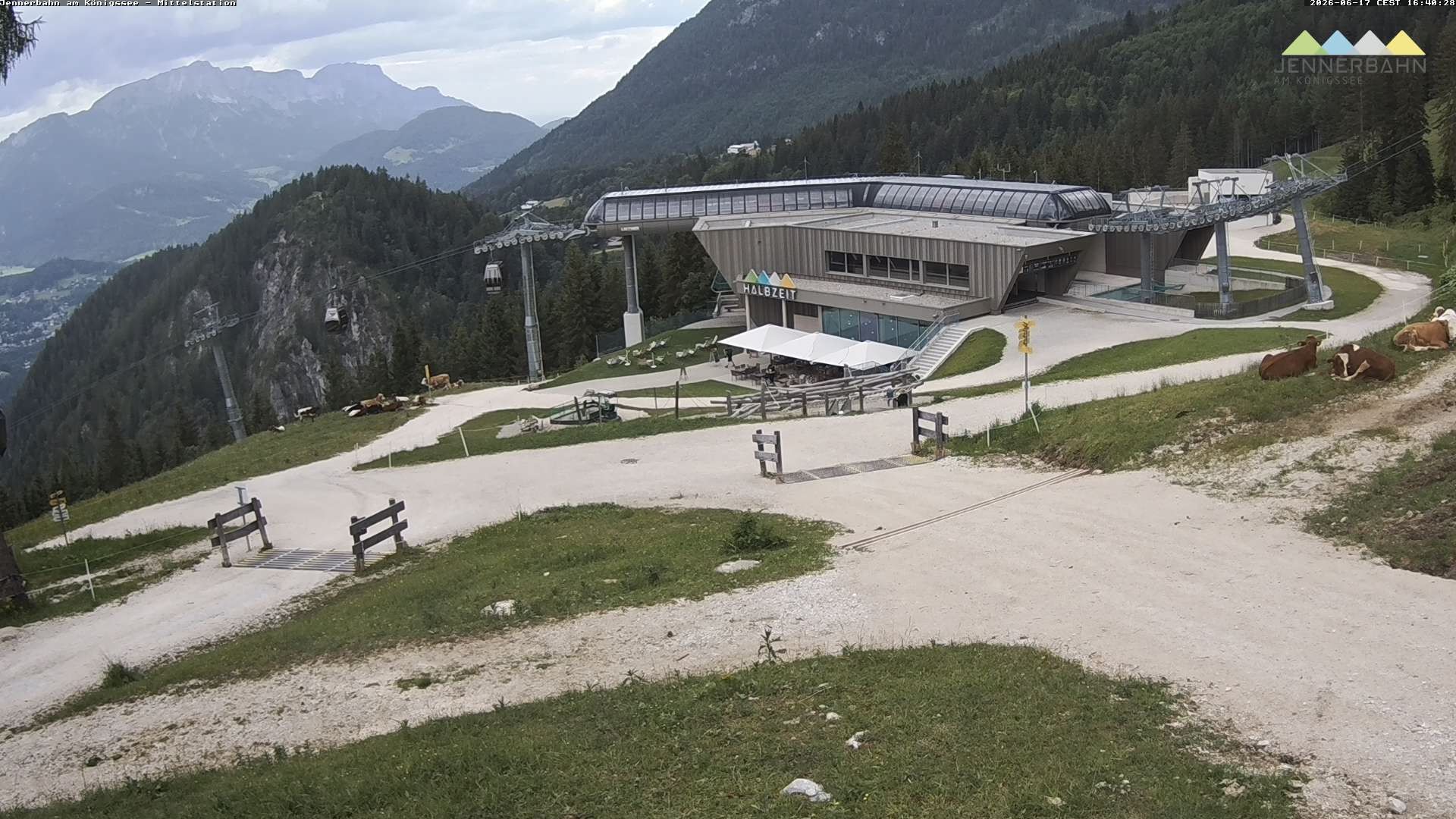 Archived image Webcam Lake Königssee: Jenner Mountain Mid Station