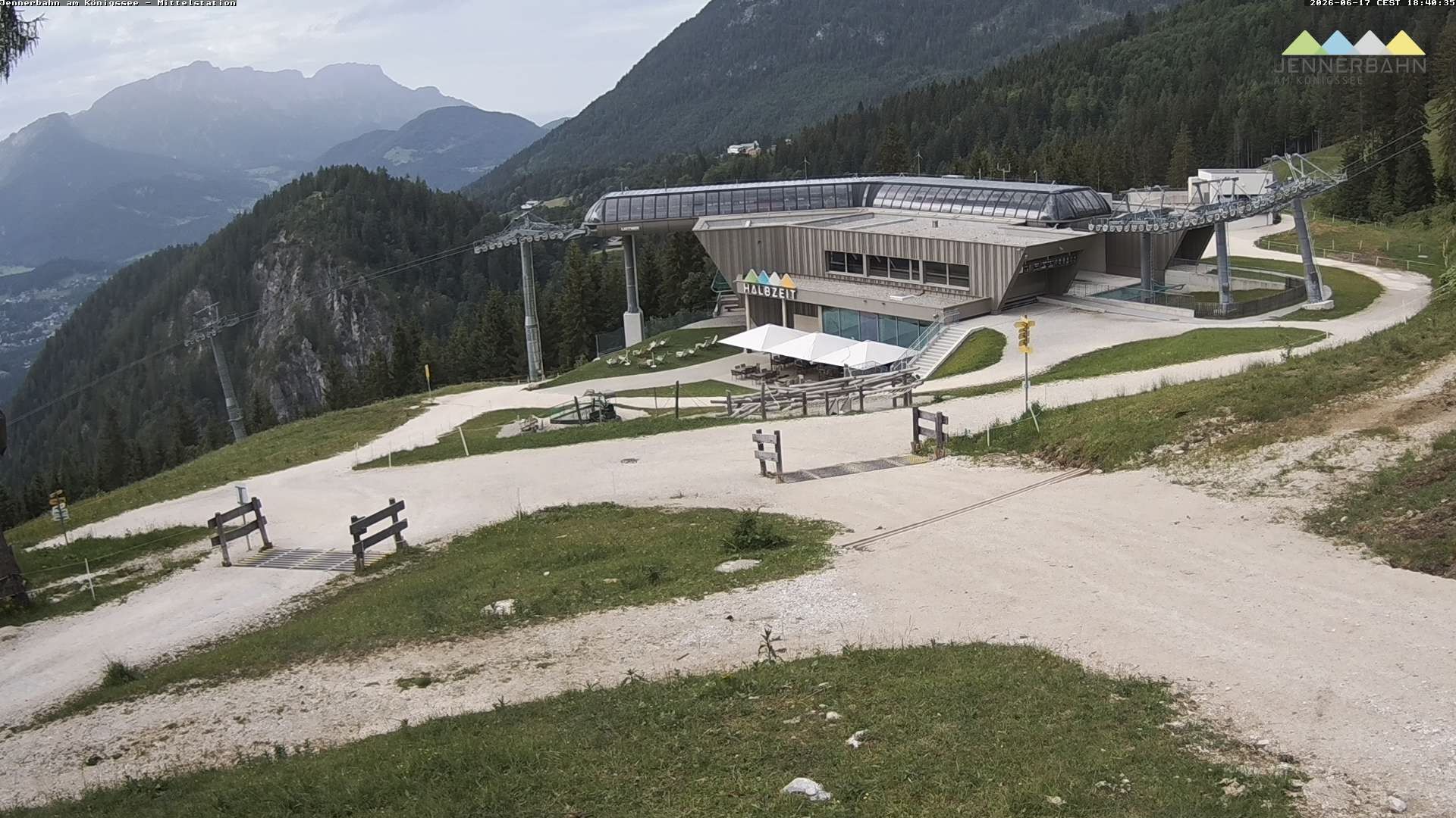 Archived image Webcam Lake Königssee: Jenner Mountain Mid Station