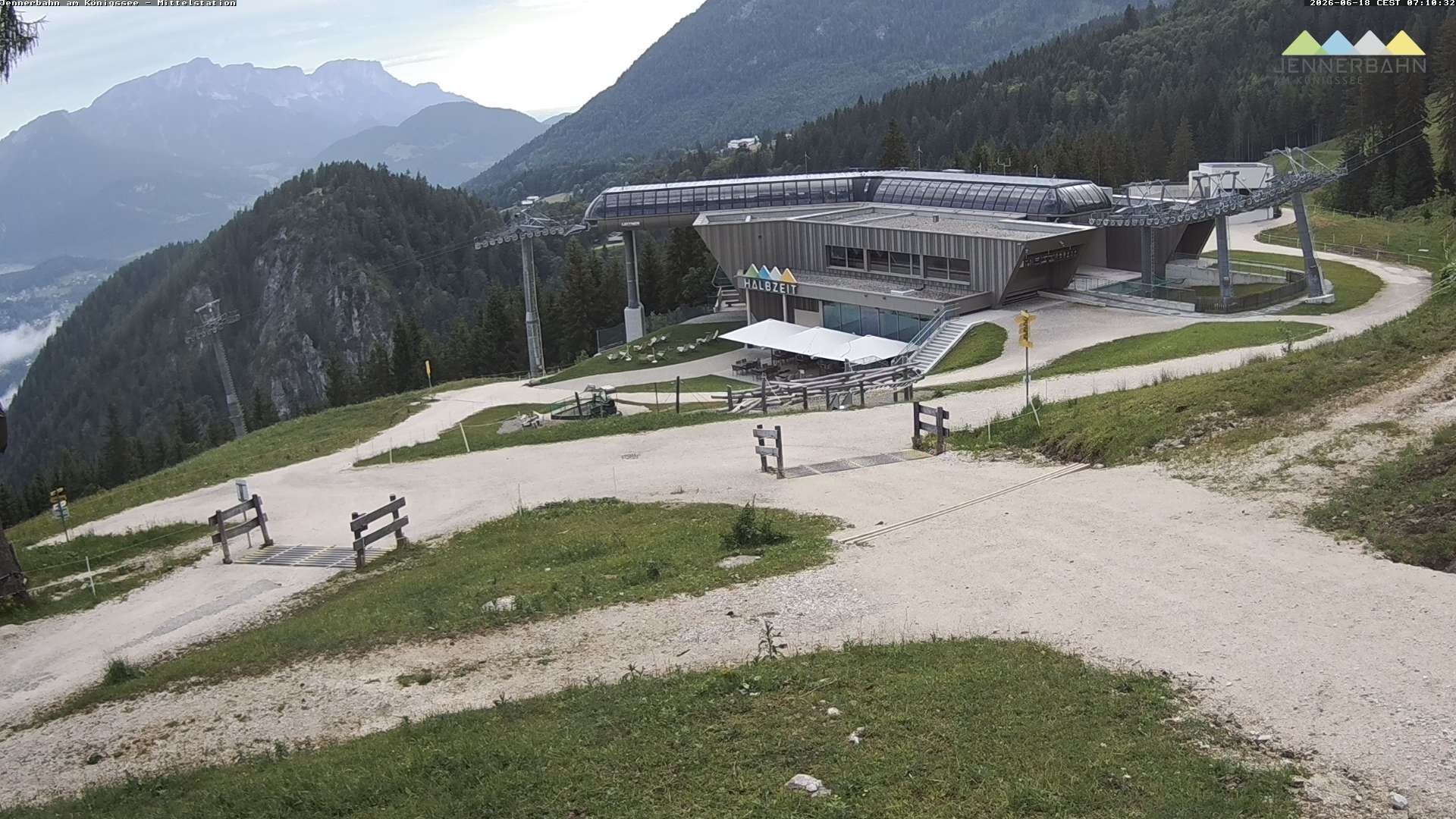 Archiv Foto Webcam Königssee: Jennerbahn Mittelstation