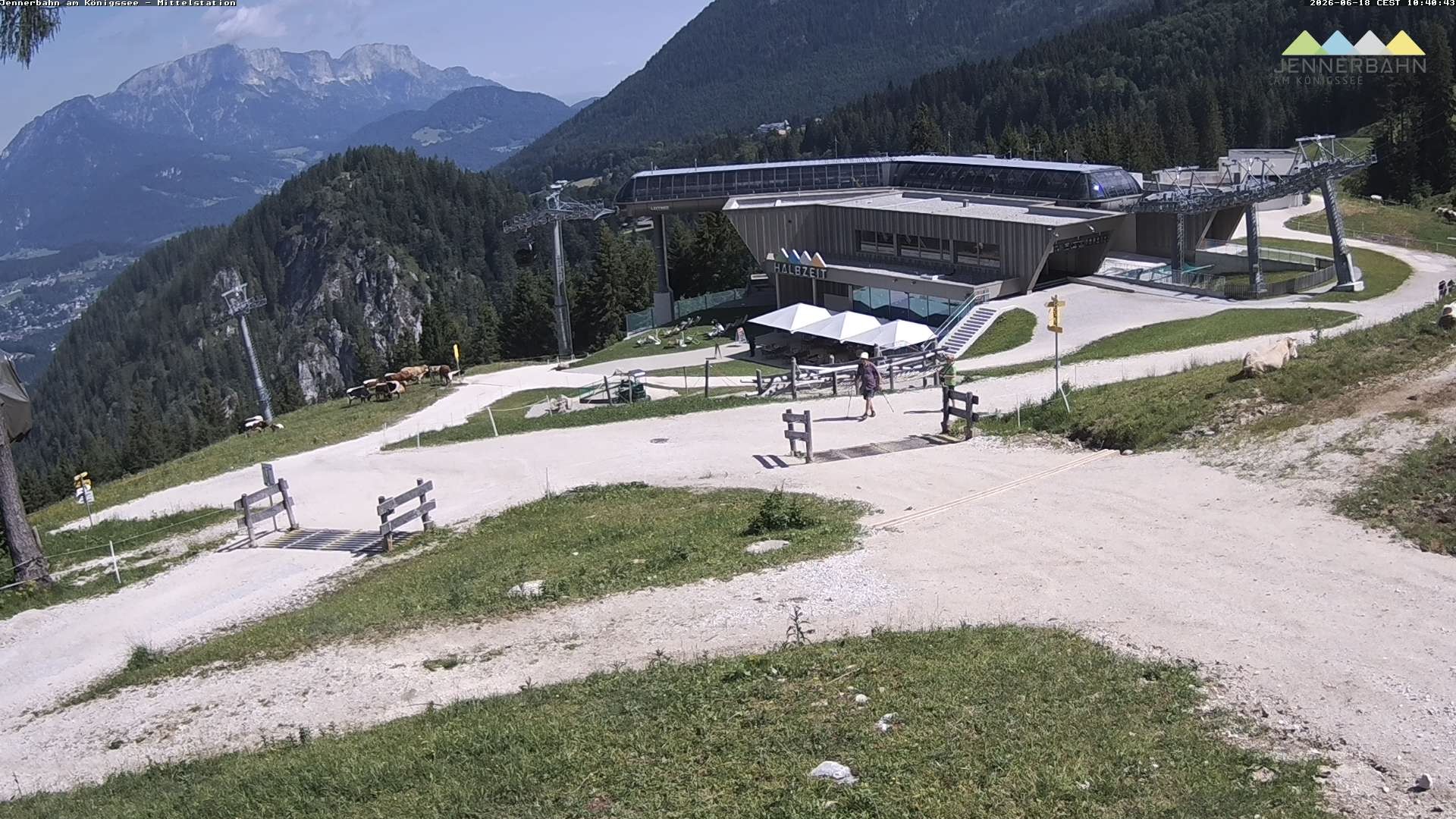 Archiv Foto Webcam Königssee: Jennerbahn Mittelstation