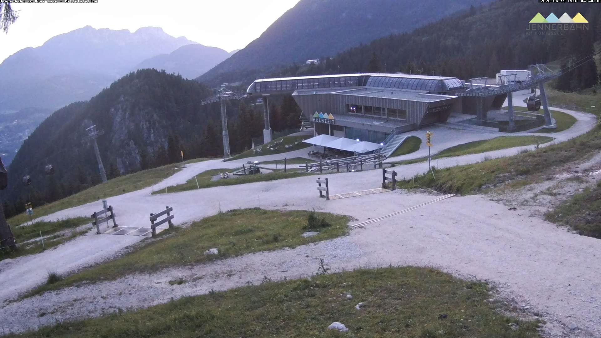 Archived image Webcam Lake Königssee: Jenner Mountain Mid Station