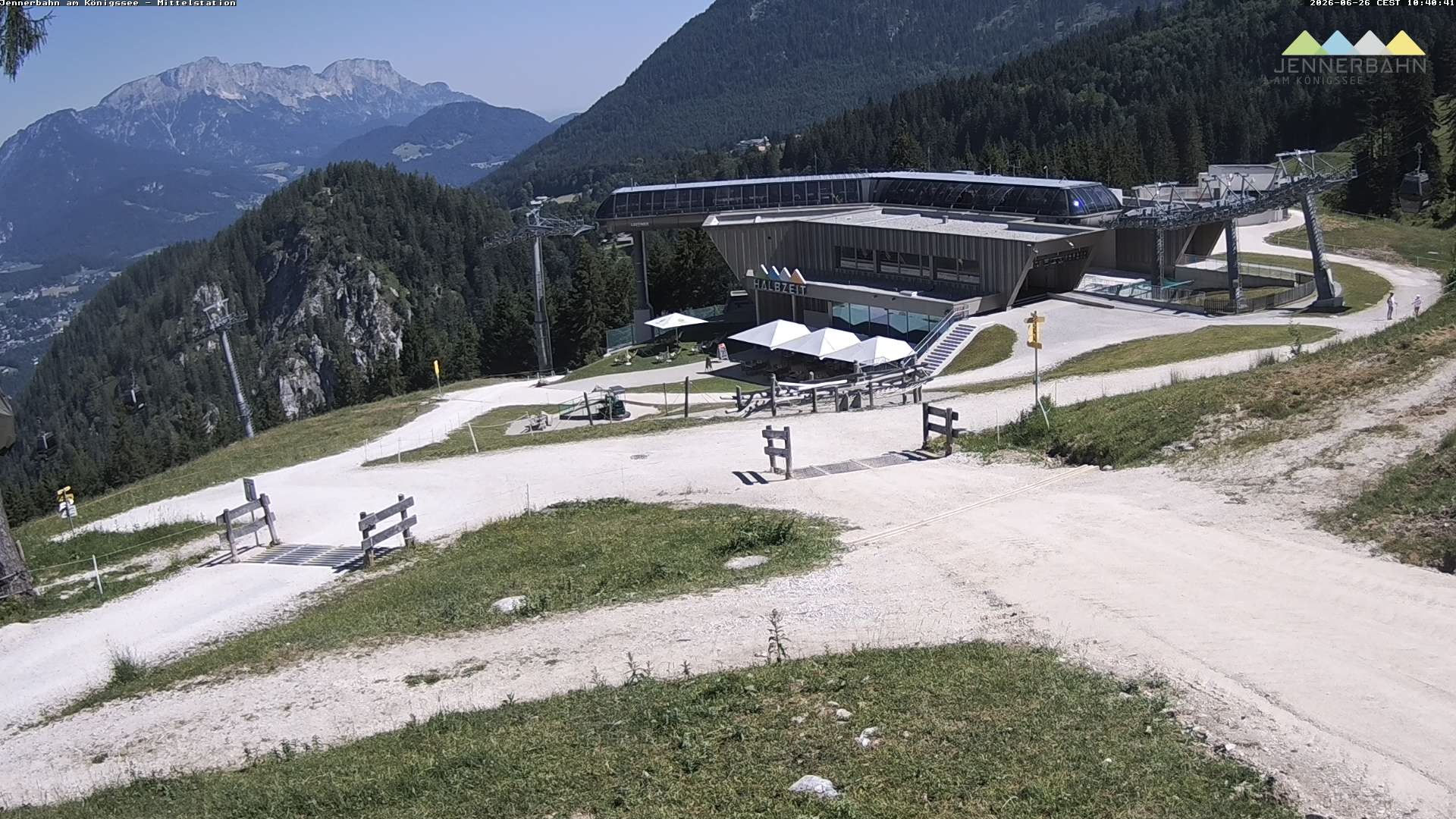 Archived image Webcam Lake Königssee: Jenner Mountain Mid Station