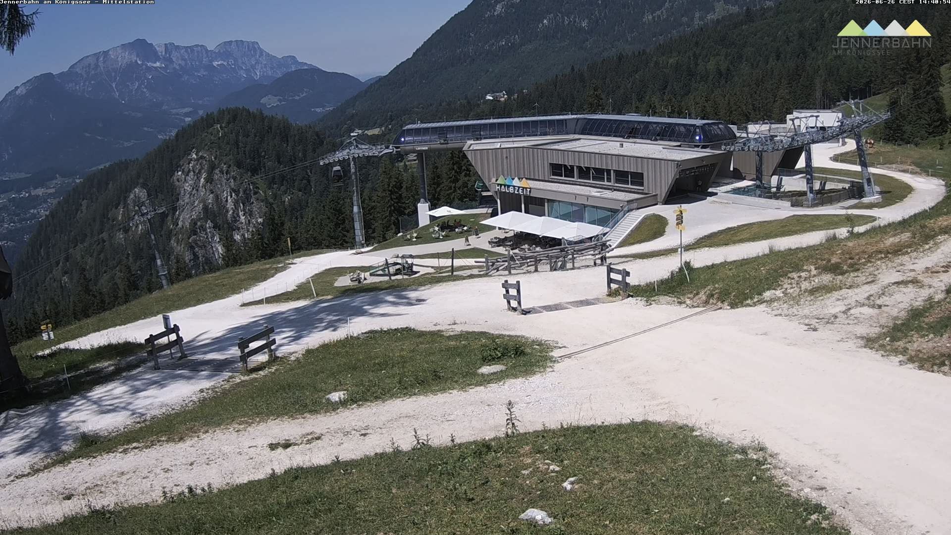 Archived image Webcam Lake Königssee: Jenner Mountain Mid Station