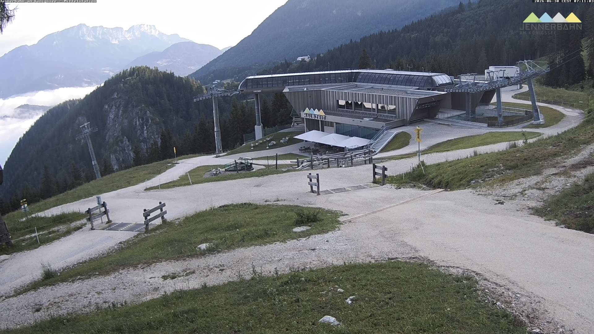 Archiv Foto Webcam Königssee: Jennerbahn Mittelstation