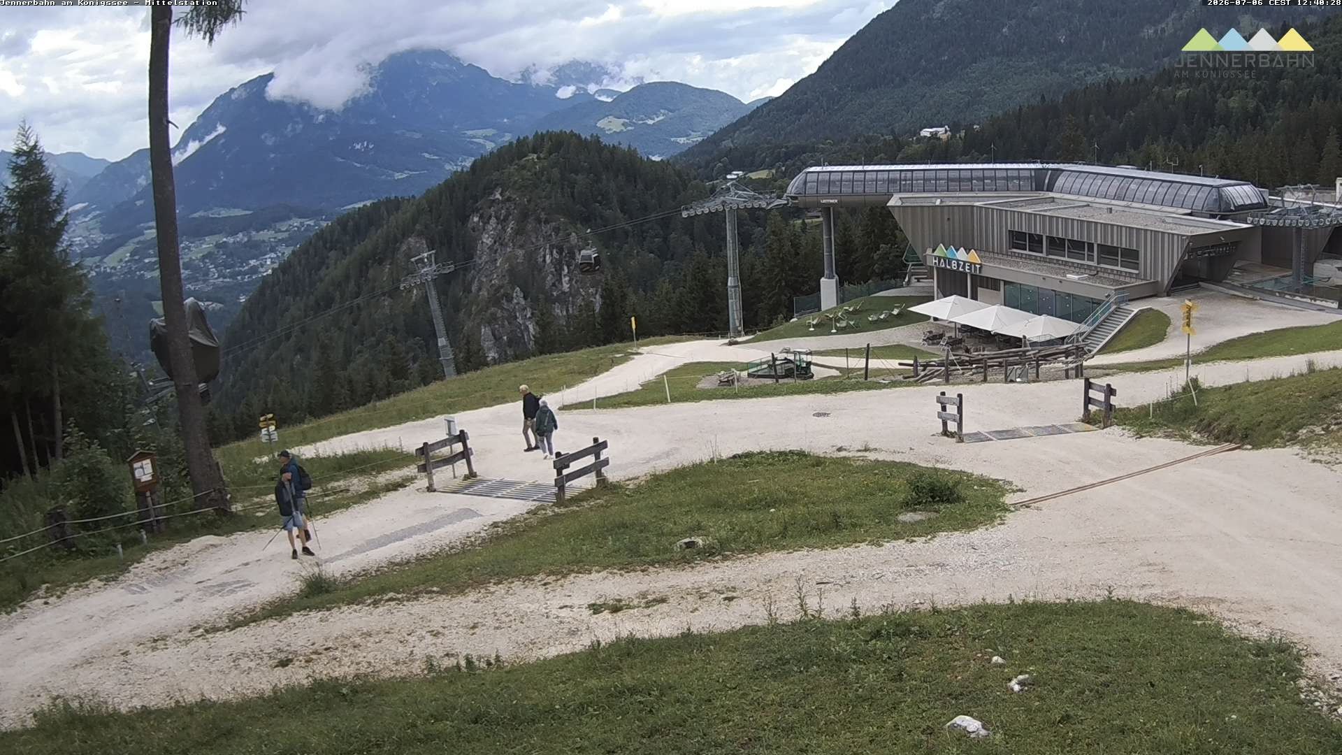 Archived image Webcam Lake Königssee: Jenner Mountain Mid Station