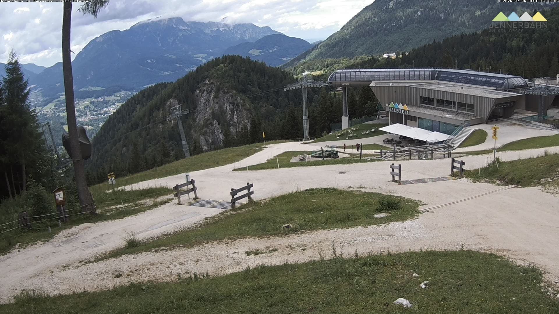 Archived image Webcam Lake Königssee: Jenner Mountain Mid Station