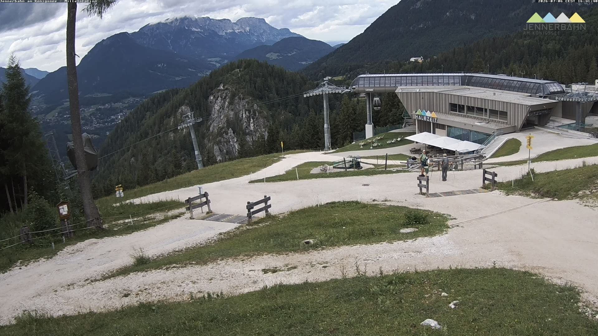 Archived image Webcam Lake Königssee: Jenner Mountain Mid Station