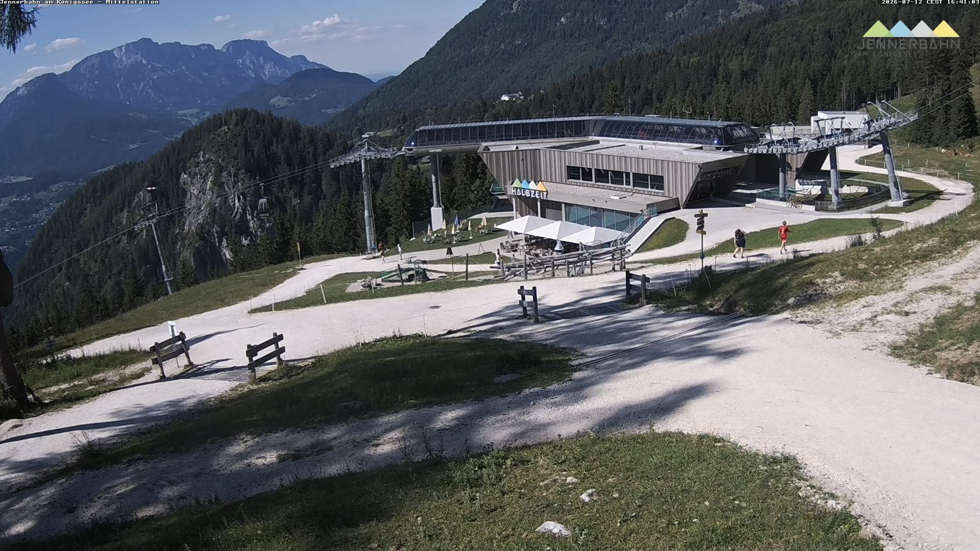 Archived image Webcam Lake Königssee: Jenner Mountain Mid Station