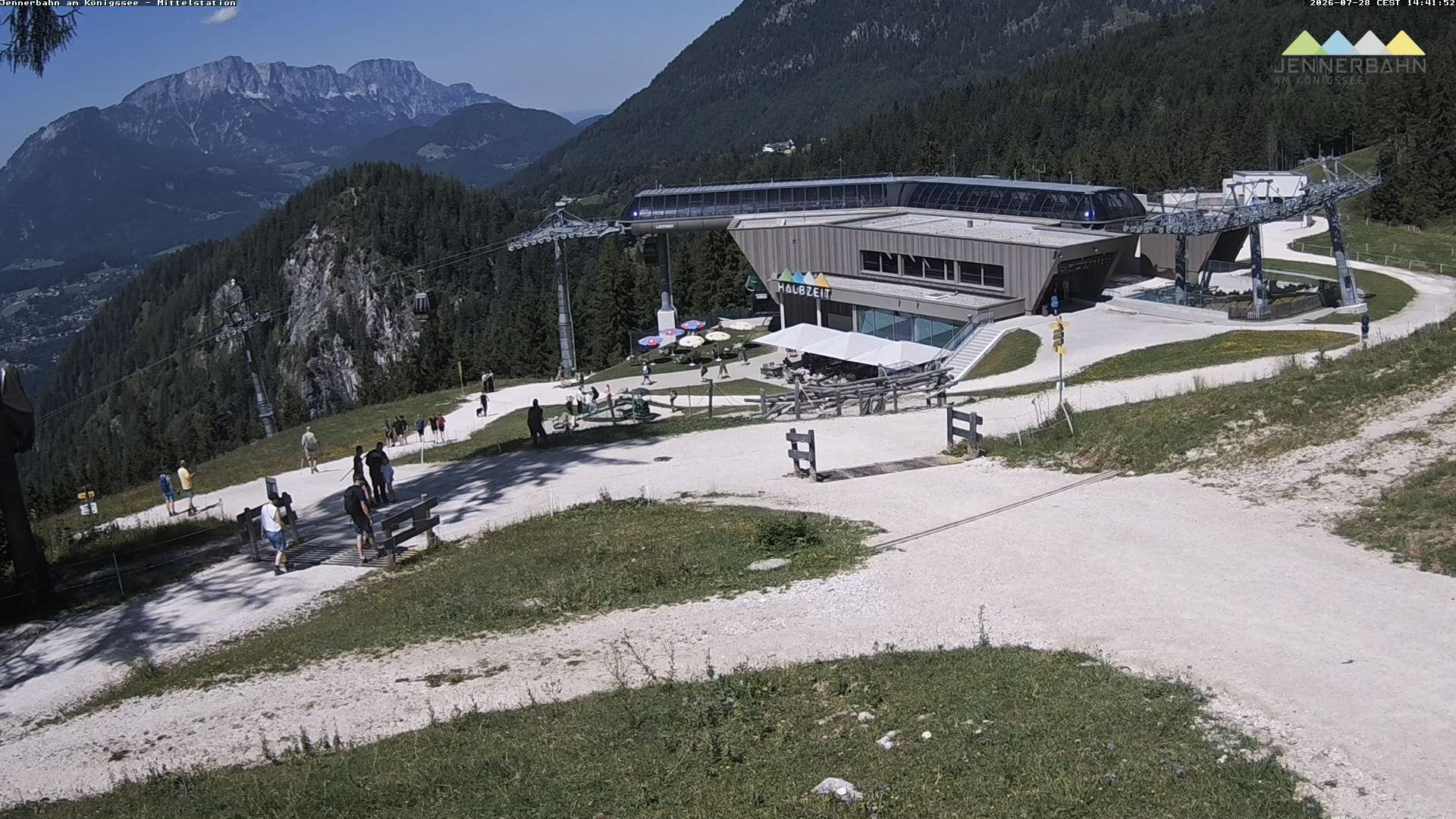 Archived image Webcam Lake Königssee: Jenner Mountain Mid Station