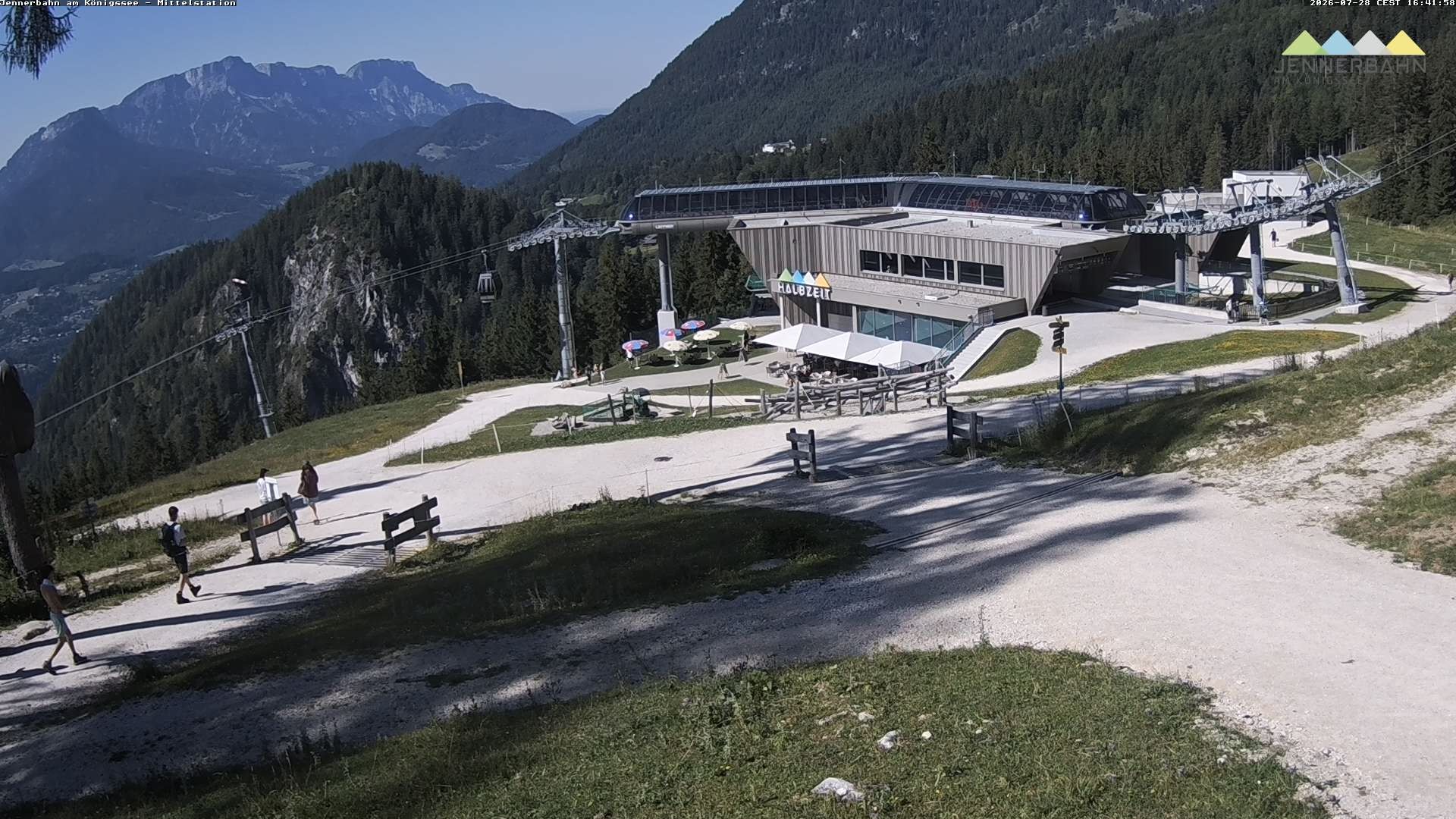 Archived image Webcam Lake Königssee: Jenner Mountain Mid Station