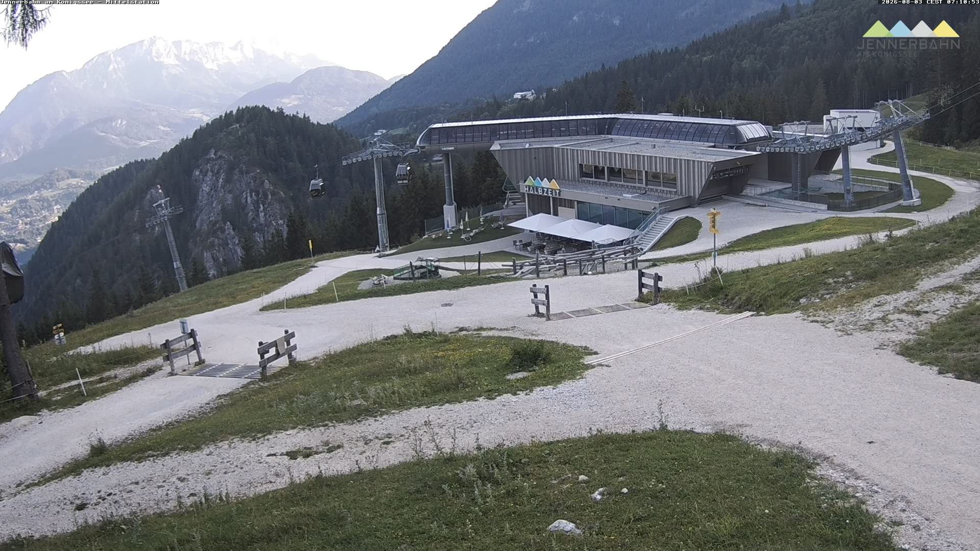 Archived image Webcam Lake Königssee: Jenner Mountain Mid Station