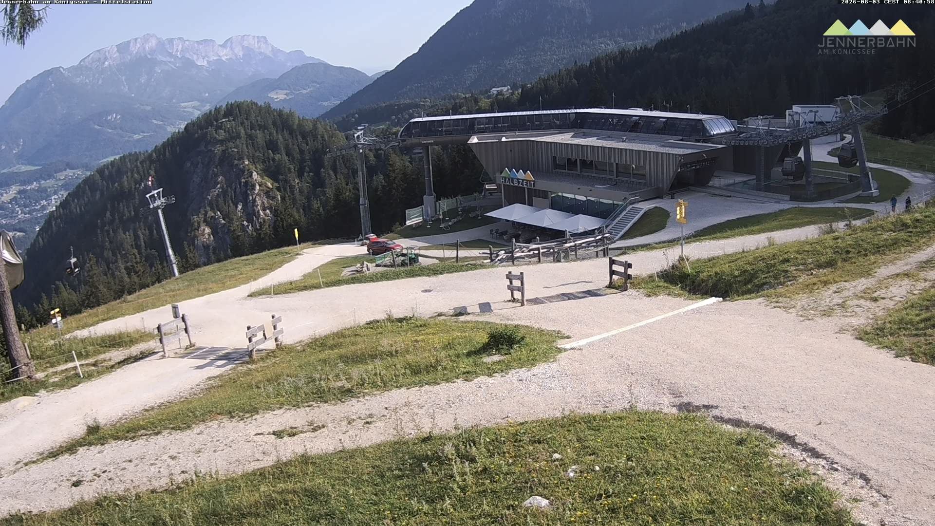 Archived image Webcam Lake Königssee: Jenner Mountain Mid Station