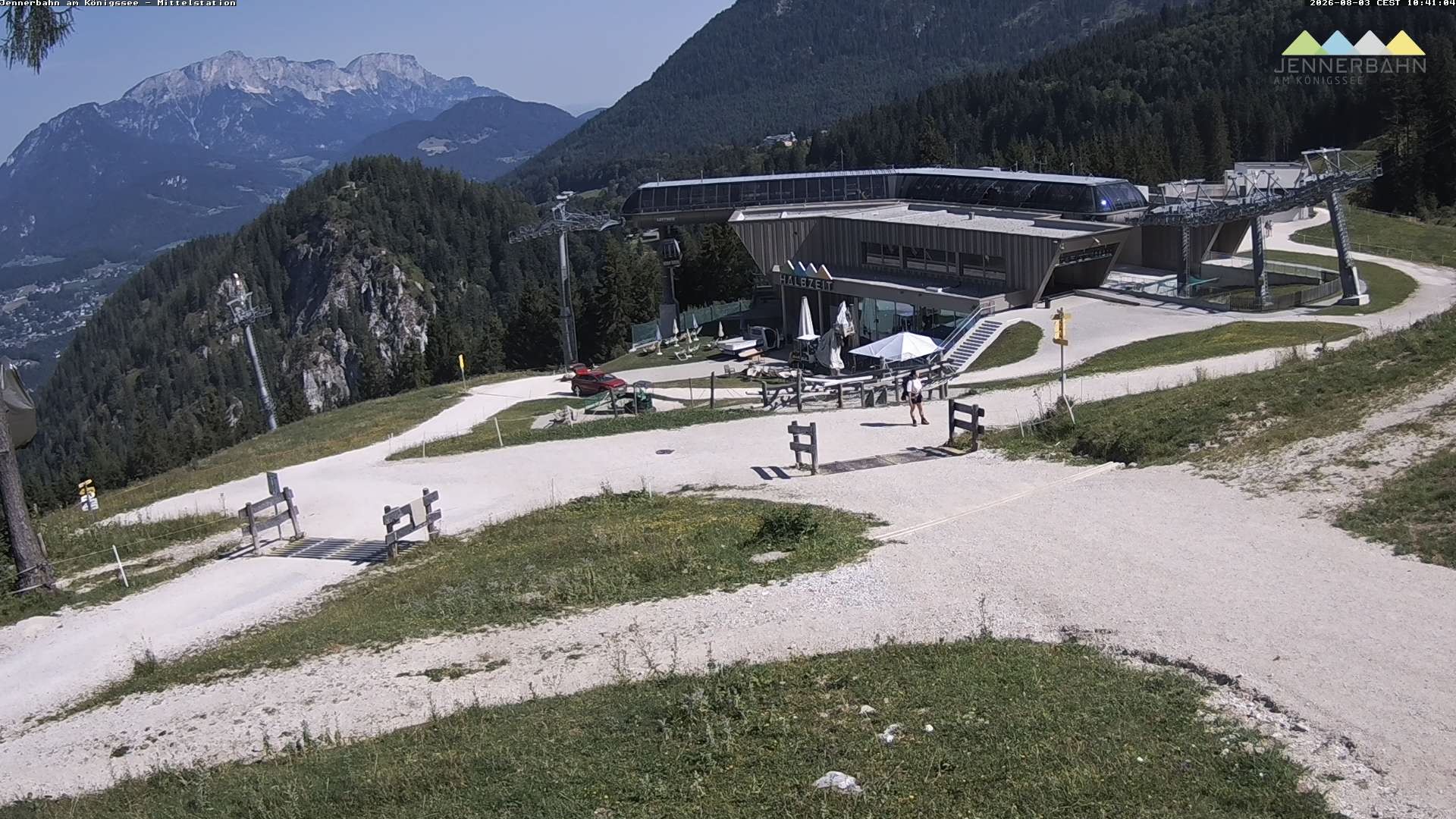 Archived image Webcam Lake Königssee: Jenner Mountain Mid Station