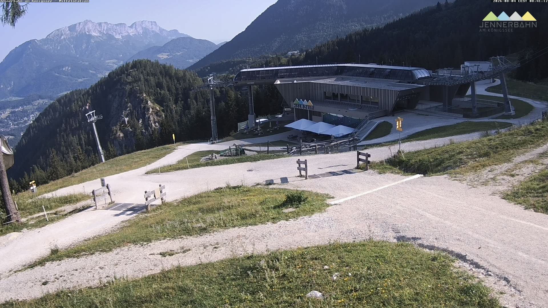 Archived image Webcam Lake Königssee: Jenner Mountain Mid Station