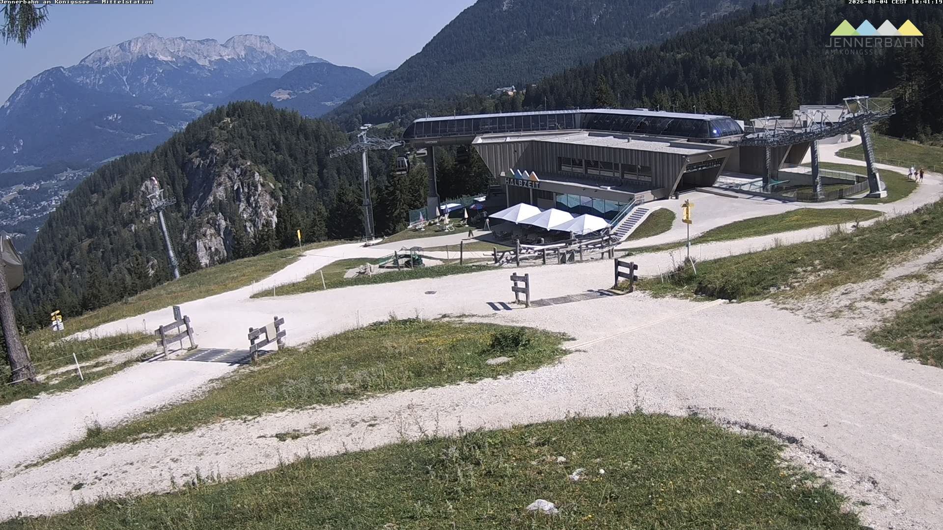 Archived image Webcam Lake Königssee: Jenner Mountain Mid Station