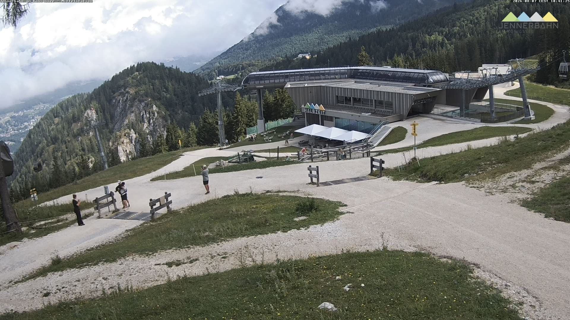 Archived image Webcam Lake Königssee: Jenner Mountain Mid Station