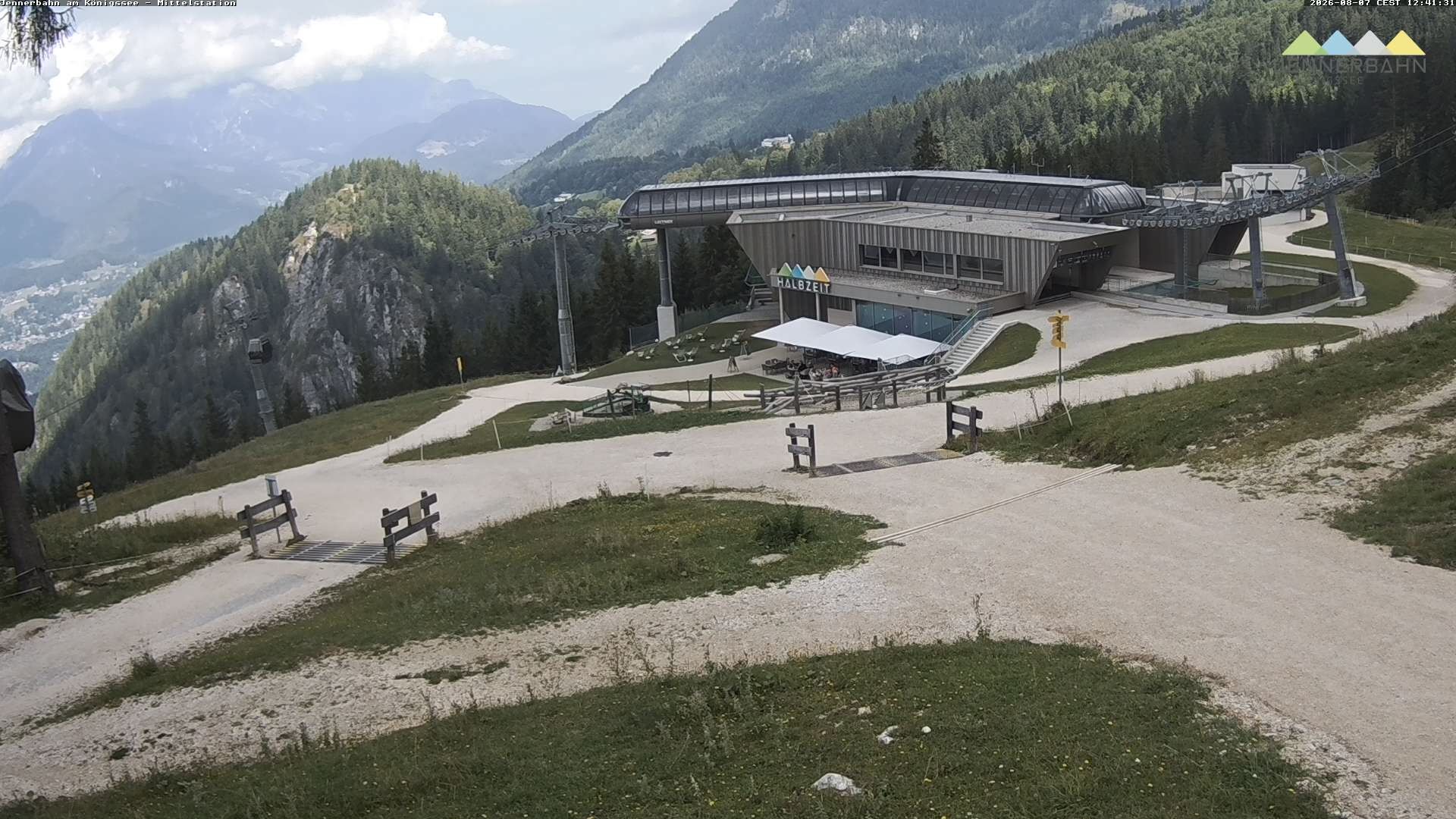 Archived image Webcam Lake Königssee: Jenner Mountain Mid Station