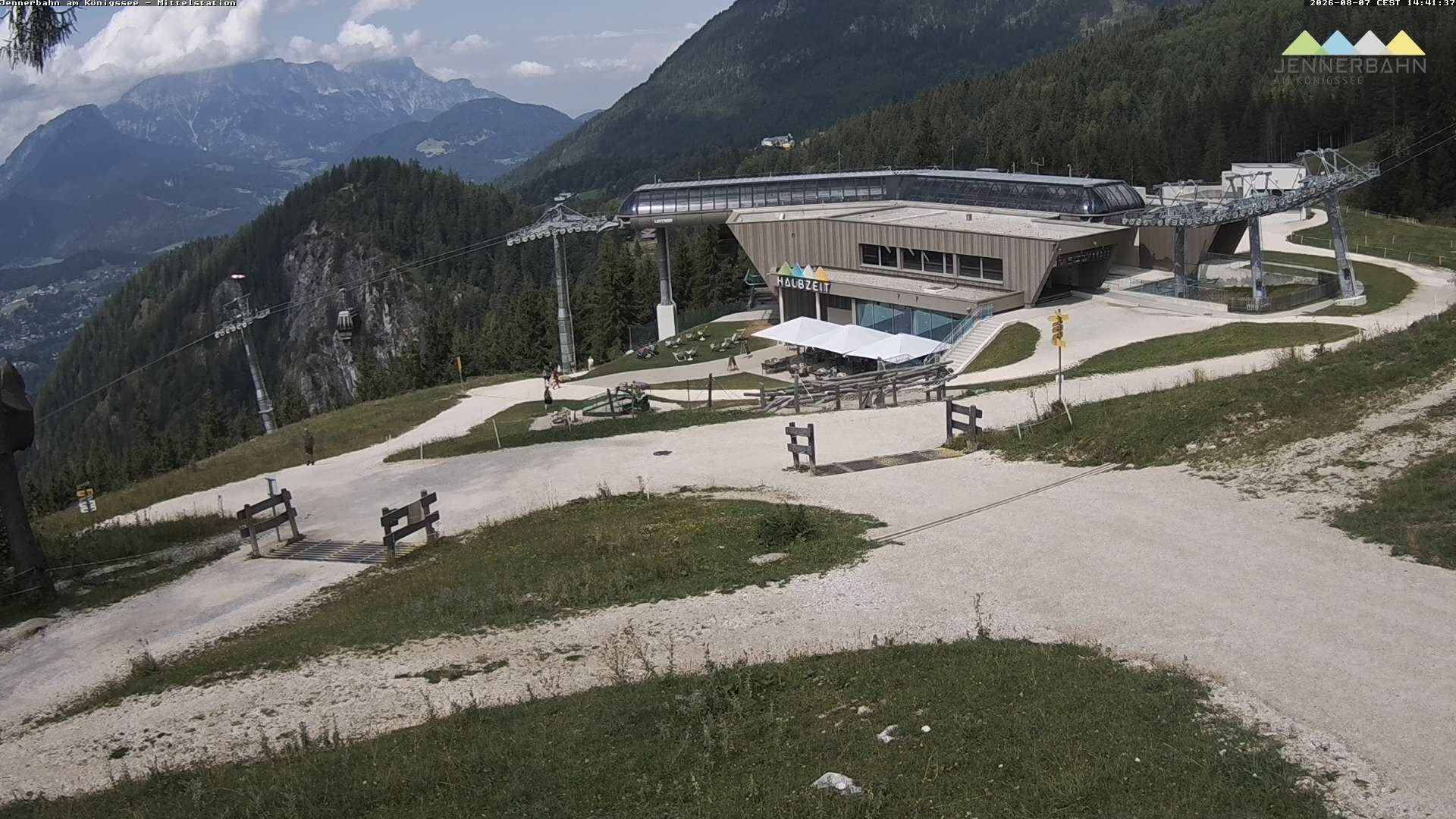 Archived image Webcam Lake Königssee: Jenner Mountain Mid Station