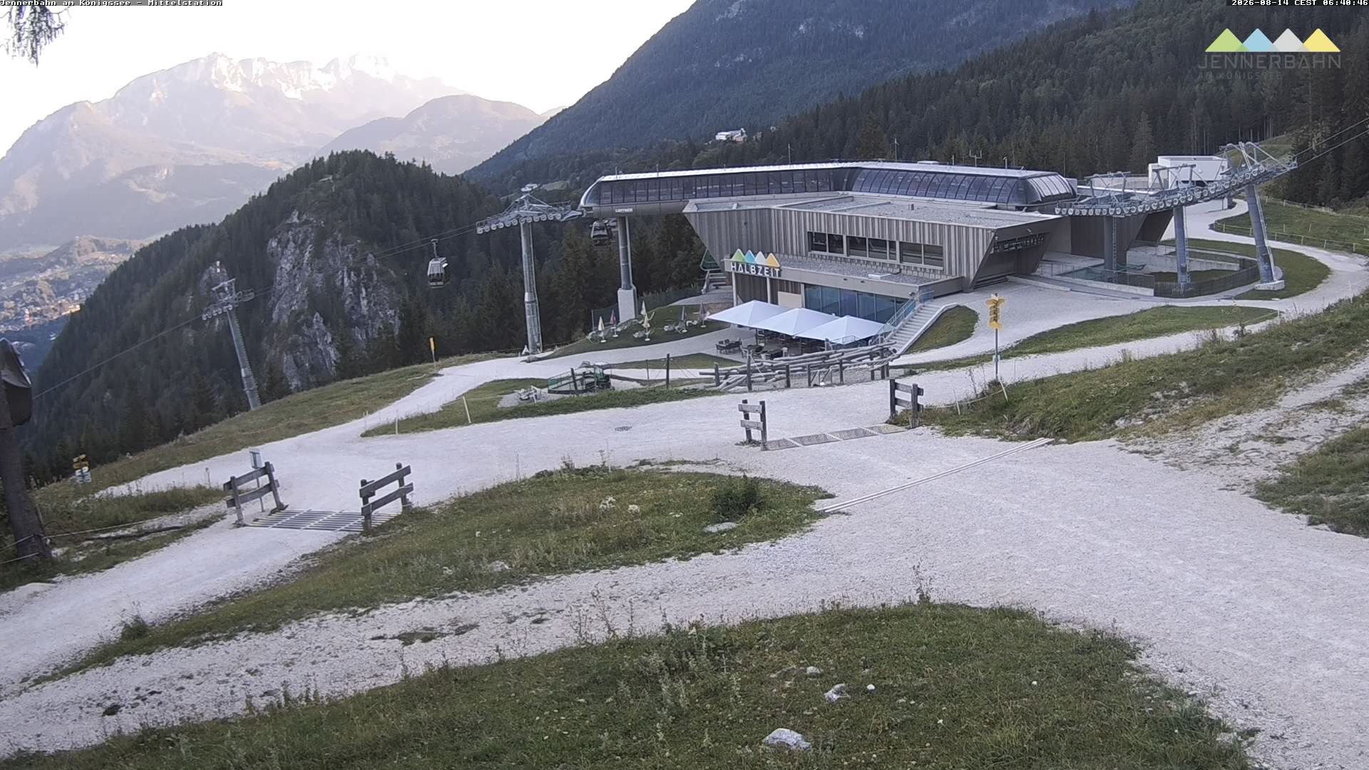 Archived image Webcam Lake Königssee: Jenner Mountain Mid Station