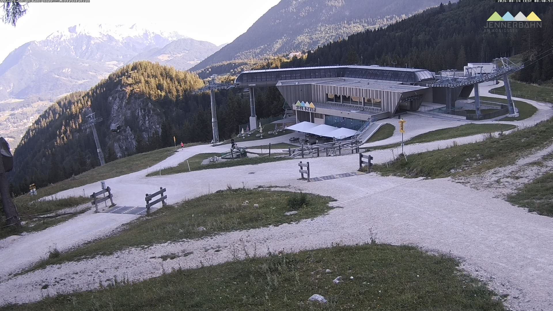 Archived image Webcam Lake Königssee: Jenner Mountain Mid Station