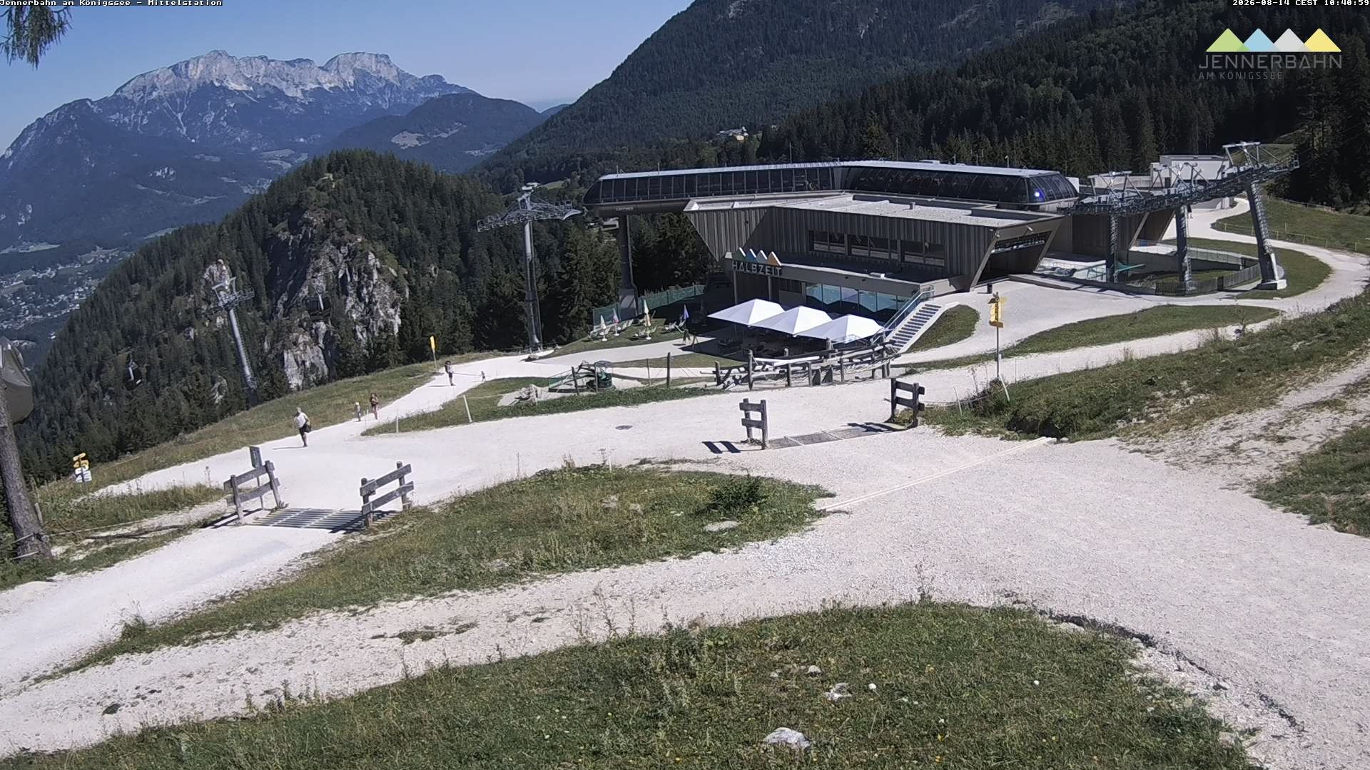 Archived image Webcam Lake Königssee: Jenner Mountain Mid Station