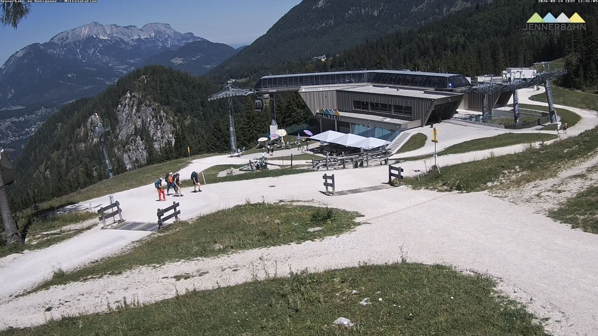 Archived image Webcam Lake Königssee: Jenner Mountain Mid Station