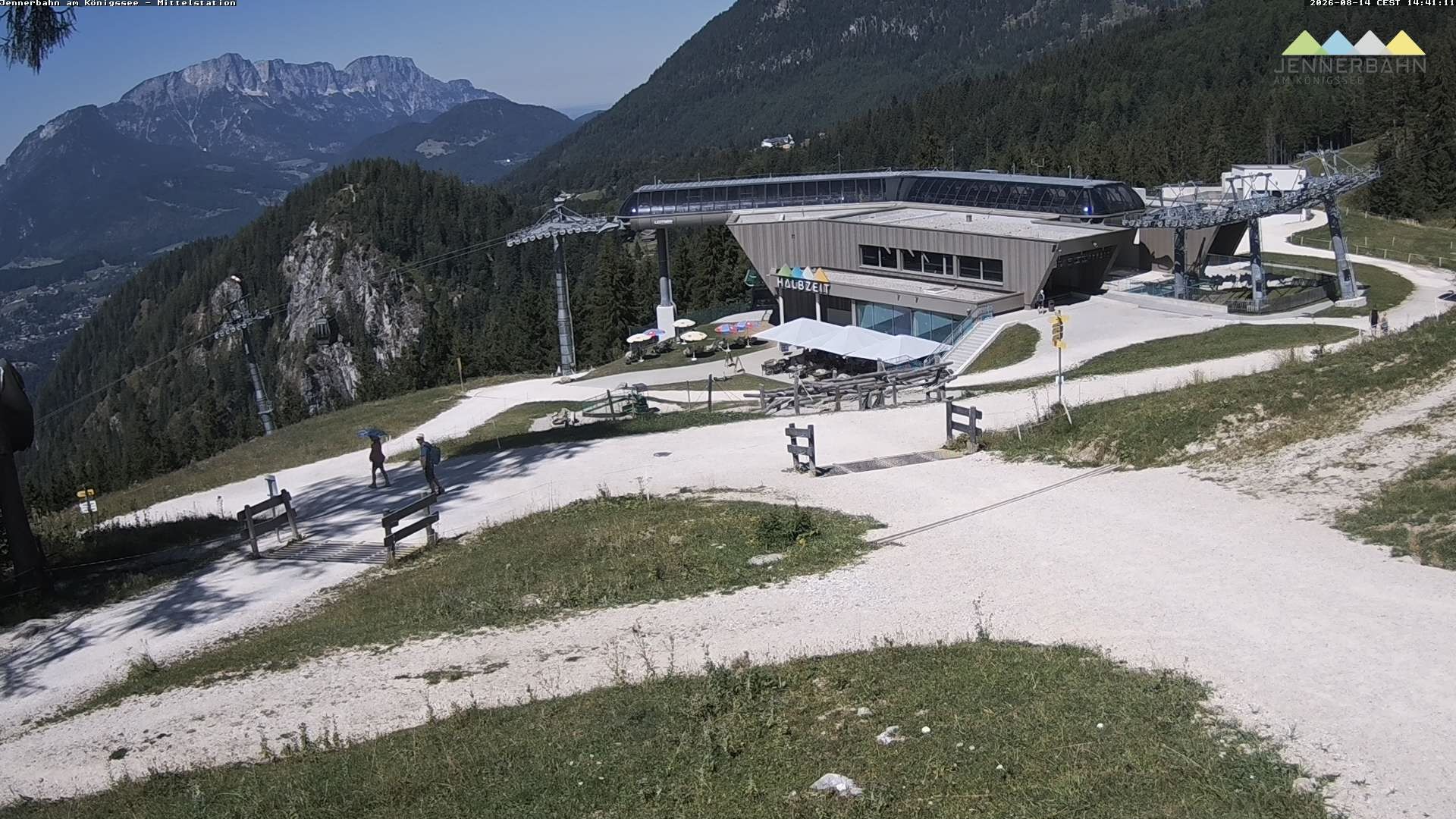 Archived image Webcam Lake Königssee: Jenner Mountain Mid Station