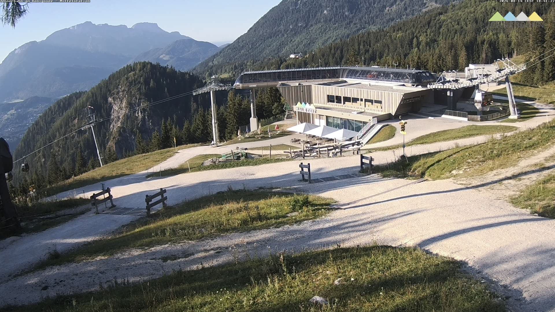 Archived image Webcam Lake Königssee: Jenner Mountain Mid Station